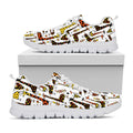 Cartoon Giraffe Pattern Print White Running Shoes