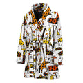 Cartoon Giraffe Pattern Print Women's Bathrobe