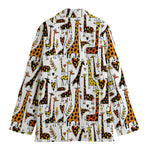Cartoon Giraffe Pattern Print Women's Blazer