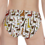 Cartoon Giraffe Pattern Print Women's Panties