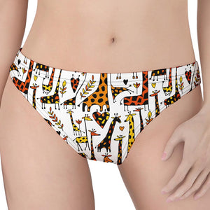 Cartoon Giraffe Pattern Print Women's Thong