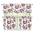 Cartoon Happy Dairy Cow Pattern Print 3 Piece Kitchen Curtains