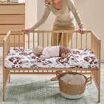 Cartoon Happy Dairy Cow Pattern Print Baby Crib Sheet