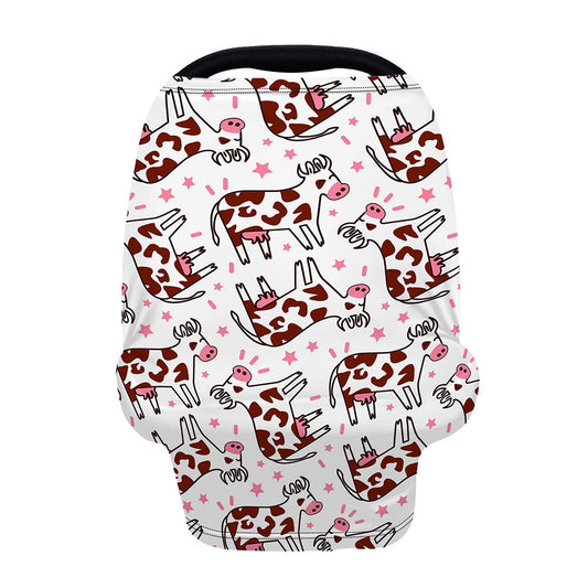 Cartoon Happy Dairy Cow Pattern Print Baby Seat Cover