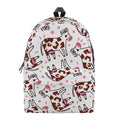 Cartoon Happy Dairy Cow Pattern Print School Backpack