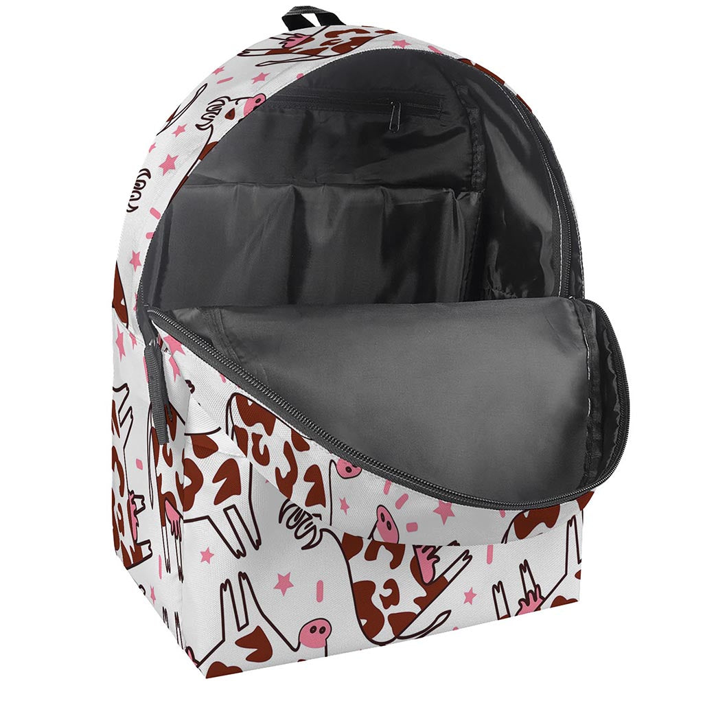 Cartoon Happy Dairy Cow Pattern Print Backpack