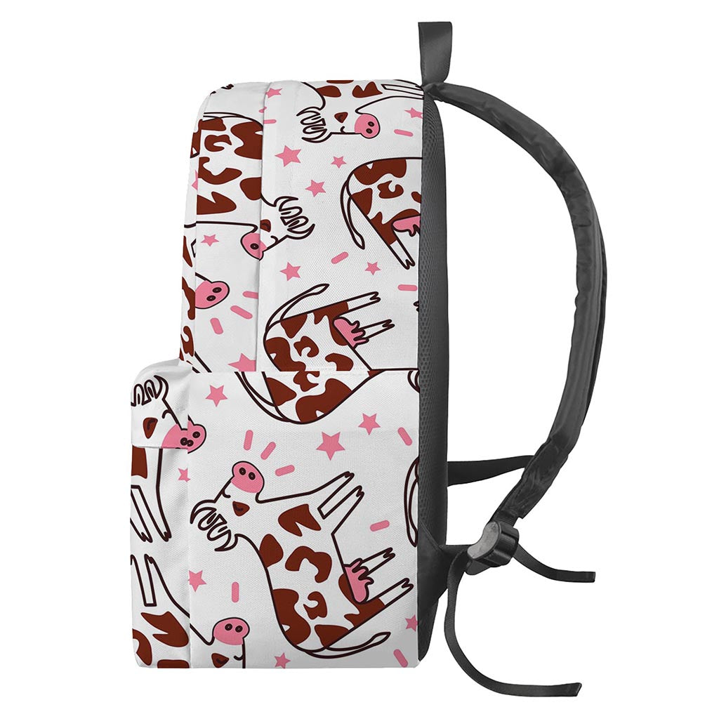 Cartoon Happy Dairy Cow Pattern Print Backpack