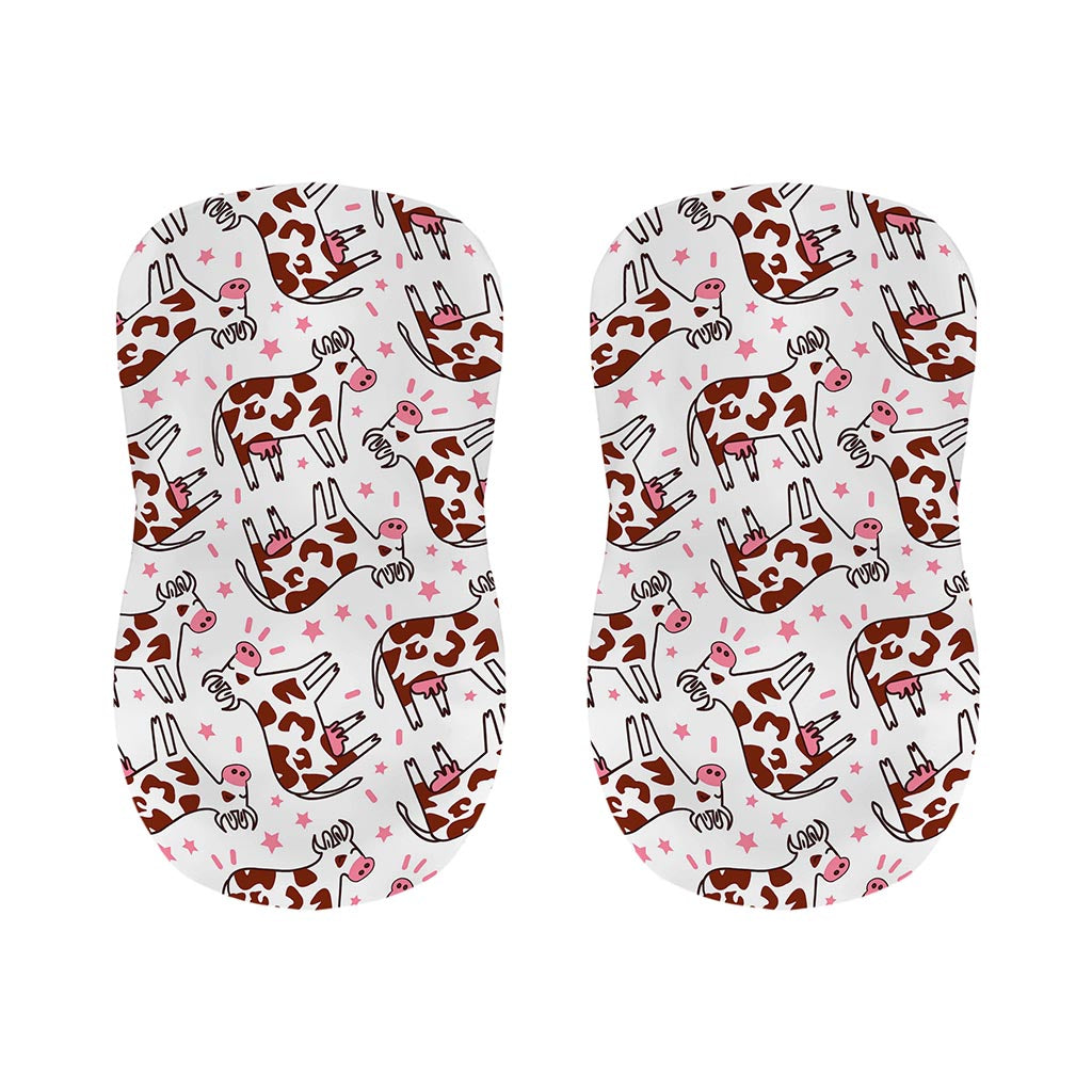 Cartoon Happy Dairy Cow Pattern Print Bar Stool Covers