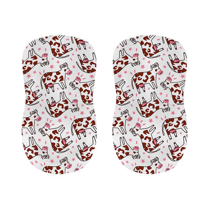 Cartoon Happy Dairy Cow Pattern Print Bar Stool Covers