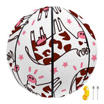 Cartoon Happy Dairy Cow Pattern Print Basketball