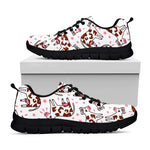 Cartoon Happy Dairy Cow Pattern Print Black Running Shoes