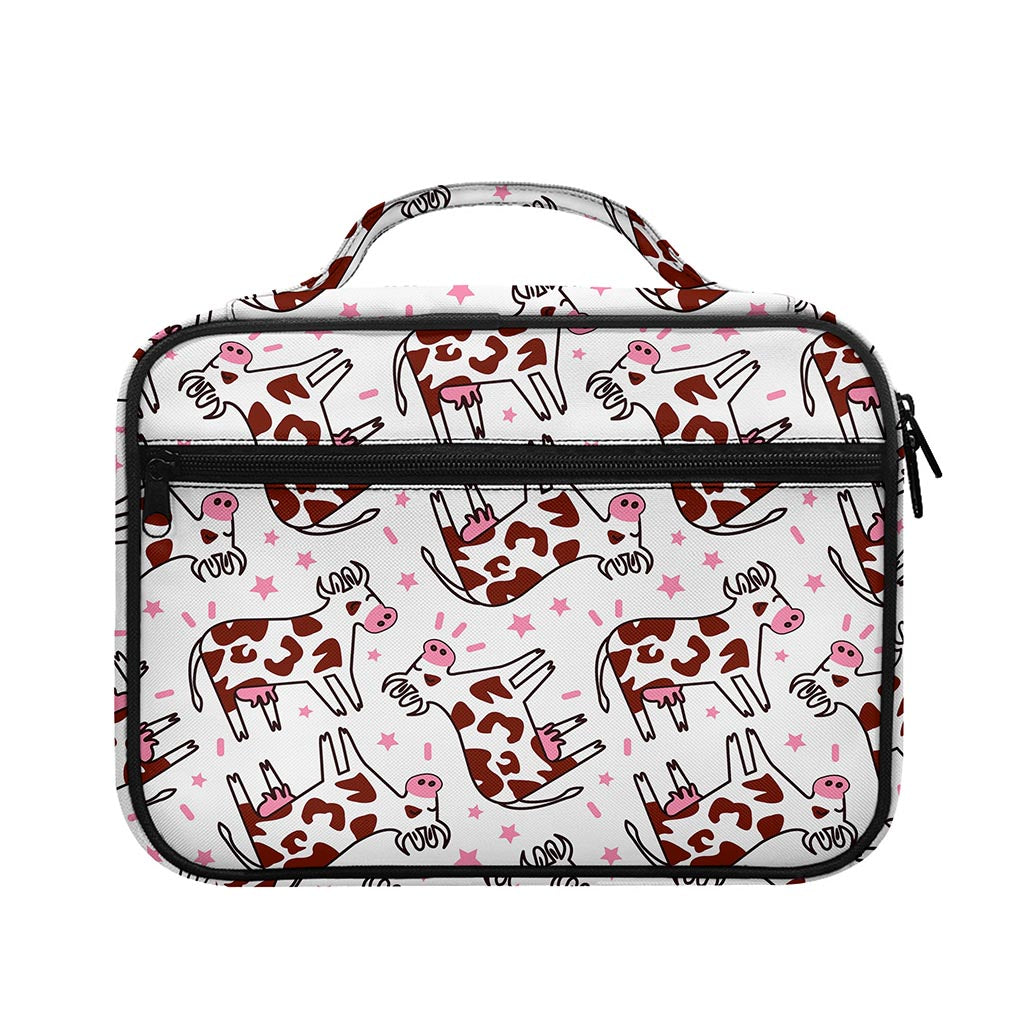 Cartoon Happy Dairy Cow Pattern Print Briefcase Bible Bag