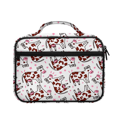 Cartoon Happy Dairy Cow Pattern Print Briefcase Bible Bag