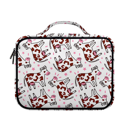 Cartoon Happy Dairy Cow Pattern Print Briefcase Bible Bag