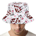 Cartoon Happy Dairy Cow Pattern Print Bucket Hat