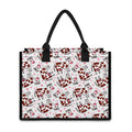 Cartoon Happy Dairy Cow Pattern Print Canvas Tote Bag