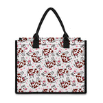Cartoon Happy Dairy Cow Pattern Print Canvas Tote Bag