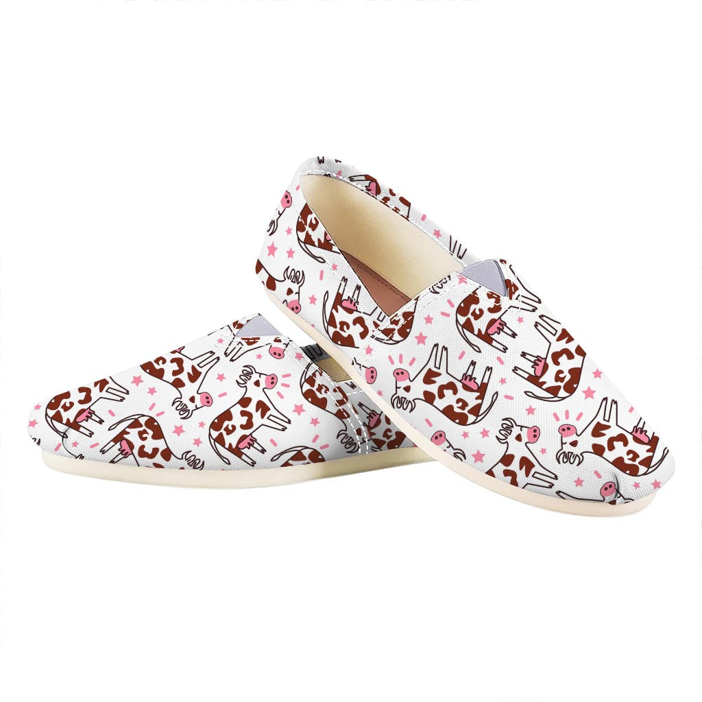 Cartoon Happy Dairy Cow Pattern Print Casual Shoes