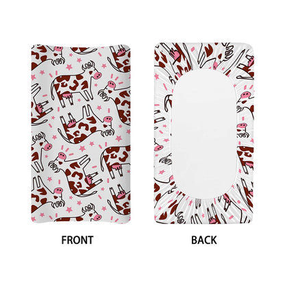 Cartoon Happy Dairy Cow Pattern Print Changing Pad Cover