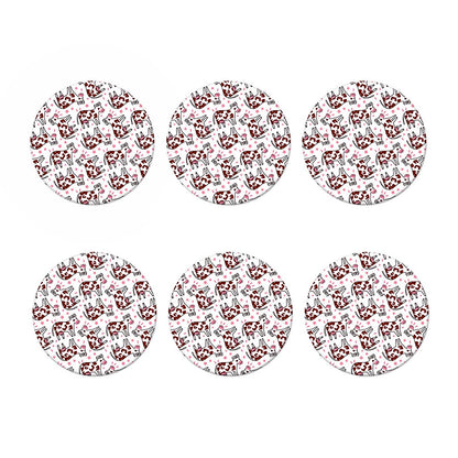 Cartoon Happy Dairy Cow Pattern Print Coaster Set