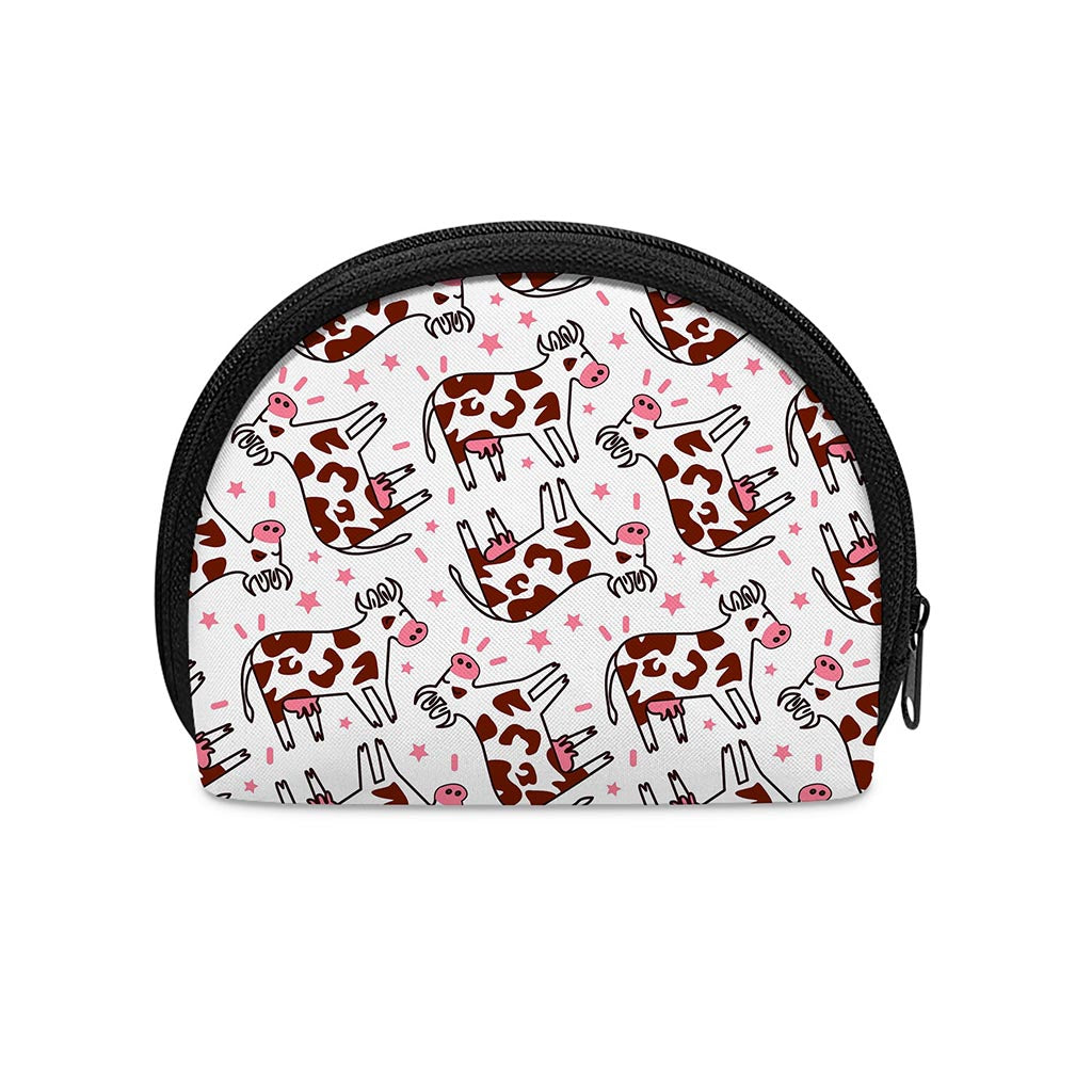 Cartoon Happy Dairy Cow Pattern Print Coin Purse