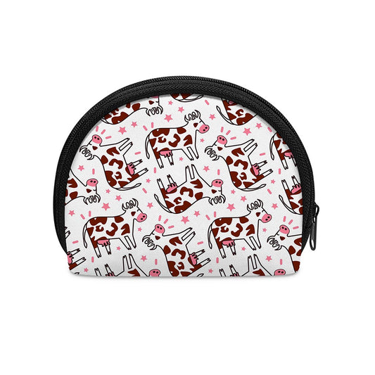 Cartoon Happy Dairy Cow Pattern Print Coin Purse