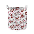 Cartoon Happy Dairy Cow Pattern Print Collapsible Laundry Basket