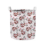 Cartoon Happy Dairy Cow Pattern Print Collapsible Laundry Basket