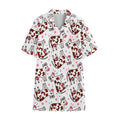 Cartoon Happy Dairy Cow Pattern Print Cotton Hawaiian Shirt