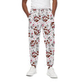 Cartoon Happy Dairy Cow Pattern Print Cotton Sweatpants