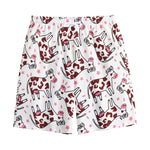 Cartoon Happy Dairy Cow Pattern Print Cotton Shorts