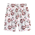 Cartoon Happy Dairy Cow Pattern Print Cotton Shorts