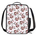 Cartoon Happy Dairy Cow Pattern Print Crossbody Lunch Bag