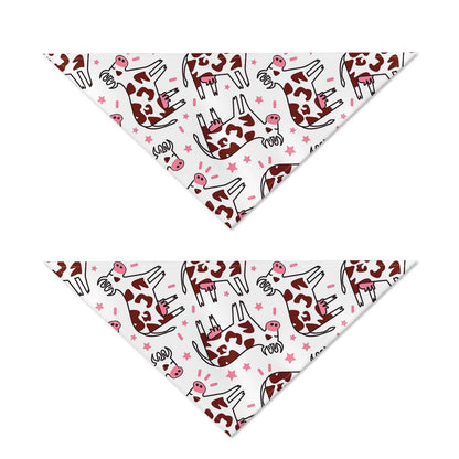 Cartoon Happy Dairy Cow Pattern Print Dog Bandana