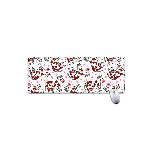 Cartoon Happy Dairy Cow Pattern Print Extended Mouse Pad