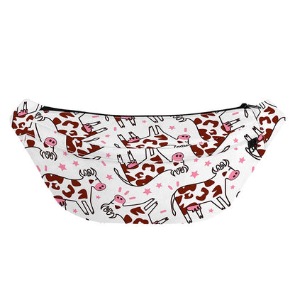 Cartoon Happy Dairy Cow Pattern Print Fanny Pack