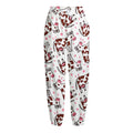 Cartoon Happy Dairy Cow Pattern Print Fleece Lined Knit Pants
