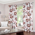 Cartoon Happy Dairy Cow Pattern Print Grommet Curtains