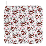 Cartoon Happy Dairy Cow Pattern Print Hand Towel