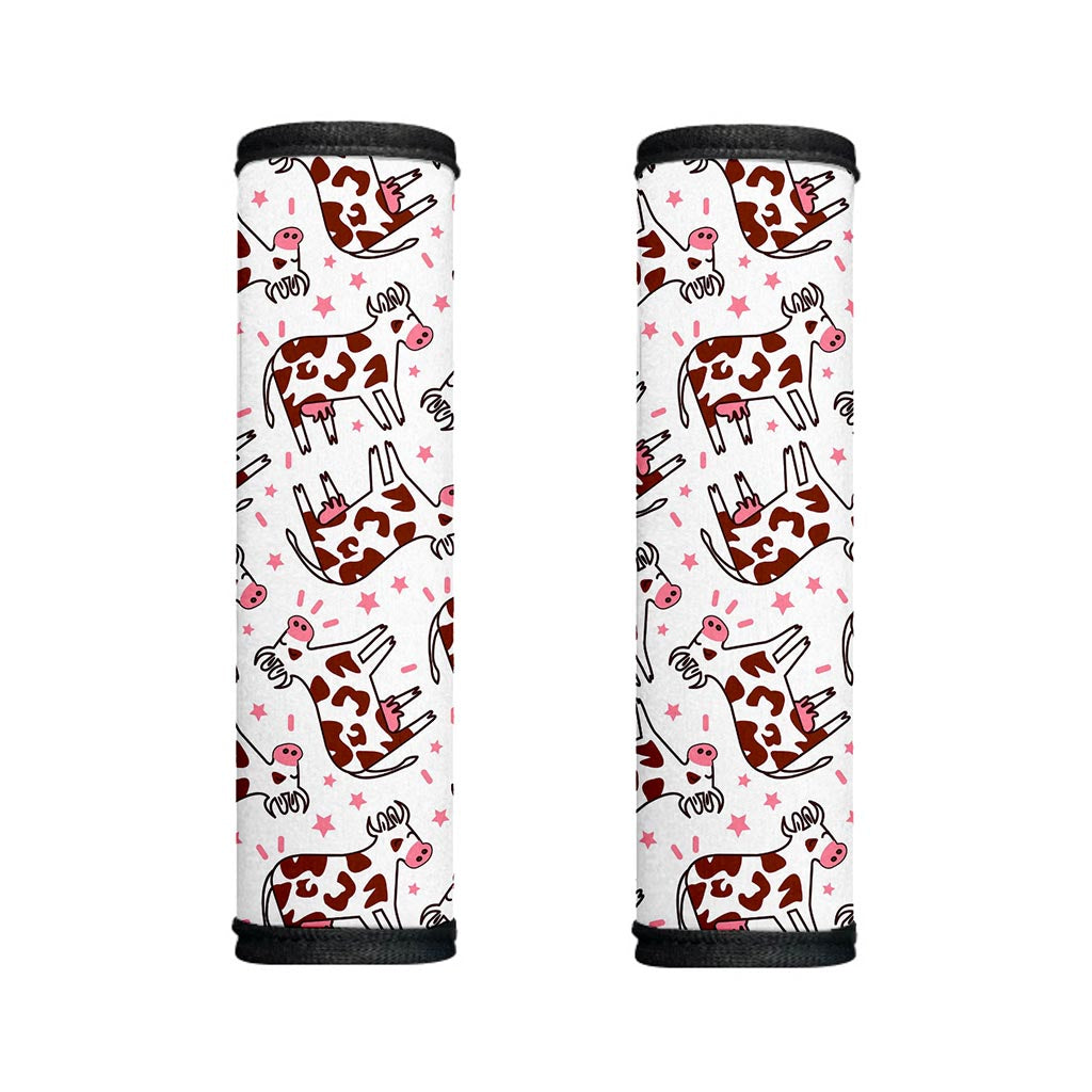 Cartoon Happy Dairy Cow Pattern Print Handle Covers