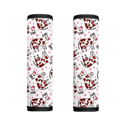 Cartoon Happy Dairy Cow Pattern Print Handle Covers