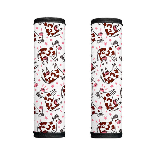 Cartoon Happy Dairy Cow Pattern Print Handle Covers