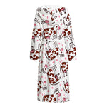 Cartoon Happy Dairy Cow Pattern Print Hooded Bathrobe