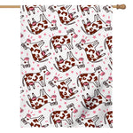 Cartoon Happy Dairy Cow Pattern Print House Flag