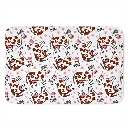 Cartoon Happy Dairy Cow Pattern Print Indoor Door Mat