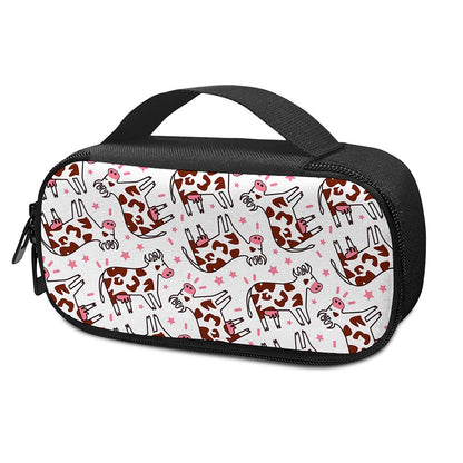 Cartoon Happy Dairy Cow Pattern Print Insulin Cooler Travel Case