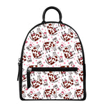 Cartoon Happy Dairy Cow Pattern Print Leather Backpack