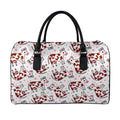 Cartoon Happy Dairy Cow Pattern Print Leather Duffel Bag