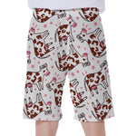 Cartoon Happy Dairy Cow Pattern Print Men's Beach Shorts