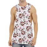 Cartoon Happy Dairy Cow Pattern Print Men's Muscle Tank Top
